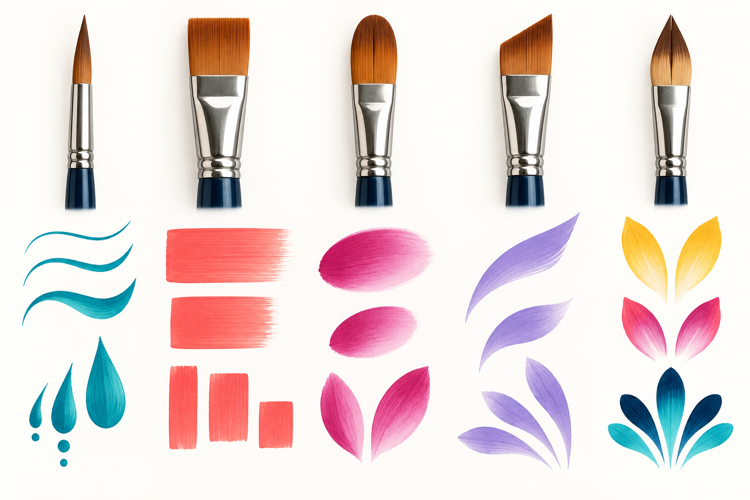 Face Paint Brush Shapes and What They Do