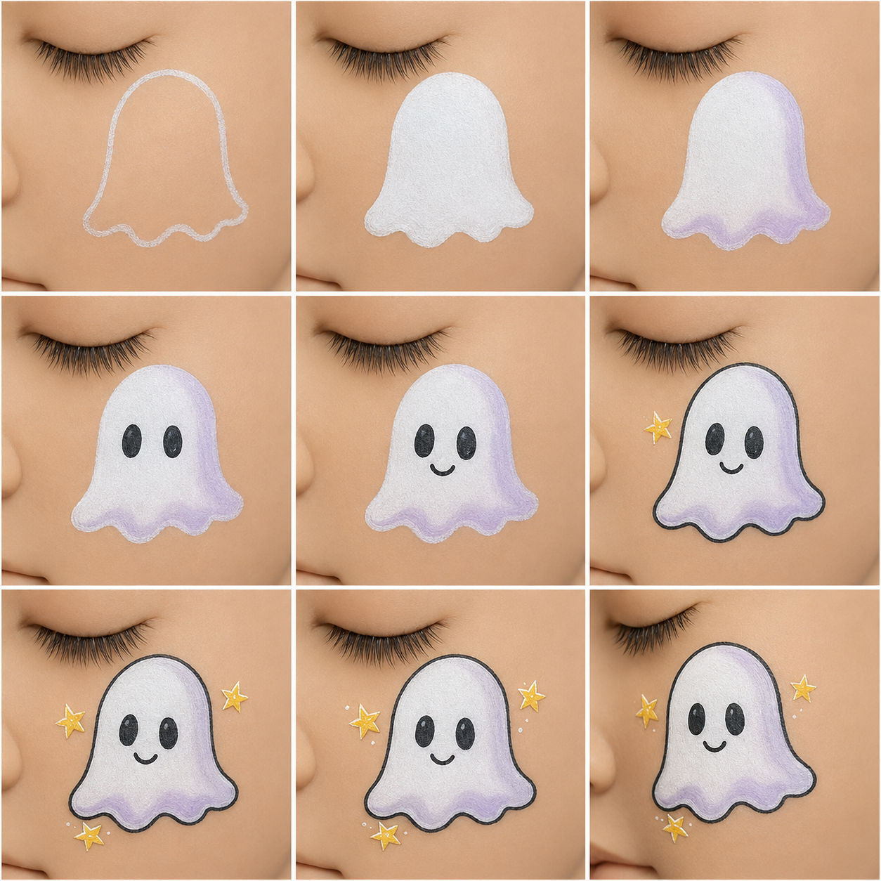 Cute Ghost Face Paint: Easy Cheek Tutorial