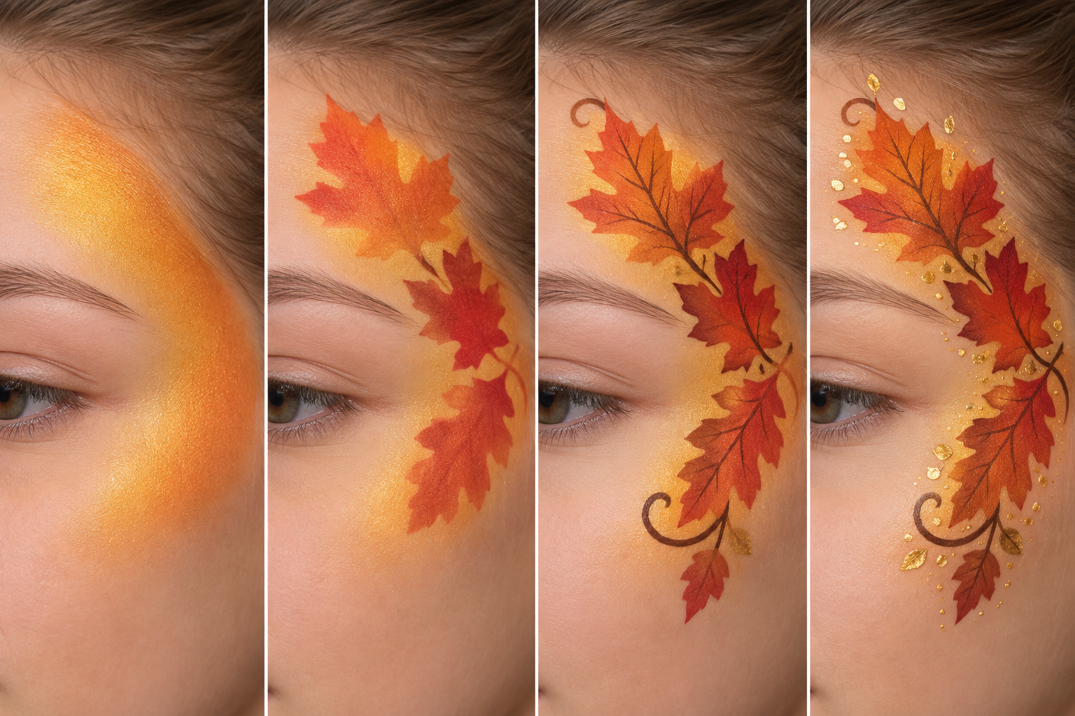 Fall Leaves Face Paint Design