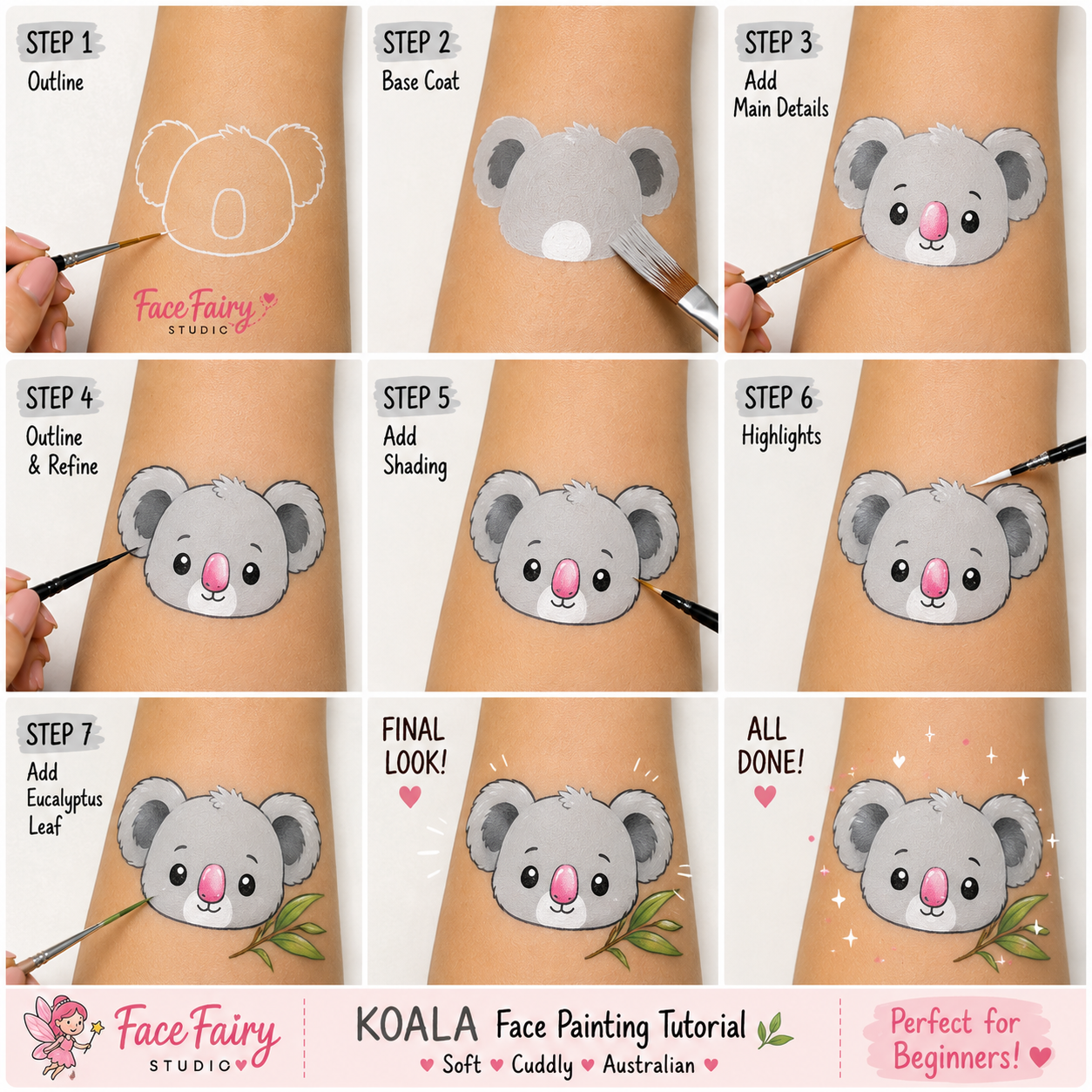 Koala Face Painting Tutorial
