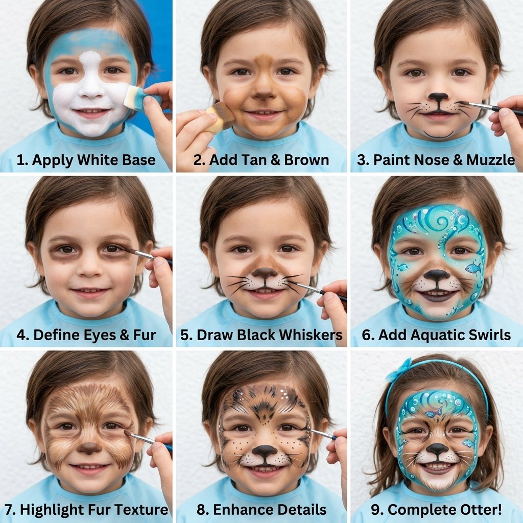 Otter Face Paint Tutorial