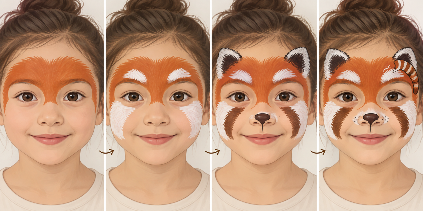 Red Panda Face Paint Tutorial